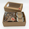 1- 1 oz bag of dried wild porcini mushrooms + 1- 2 o tin of Omnivore Tartufo and 1- 2 oz tin of Omnivore Porcini