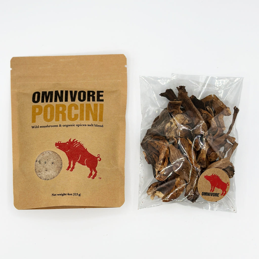 1 -6 oz bag of OMNIVORE Porcini + 1 - 1 oz bag of Wild dried porcini mushrooms